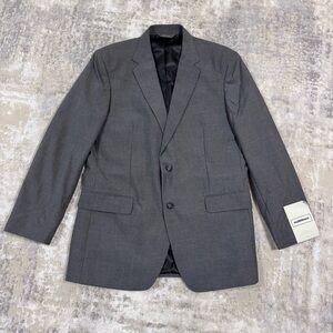 NWT Merona Men's 44L Classic Relaxed Fit Gray Striped Sport Coat Suit Jacket